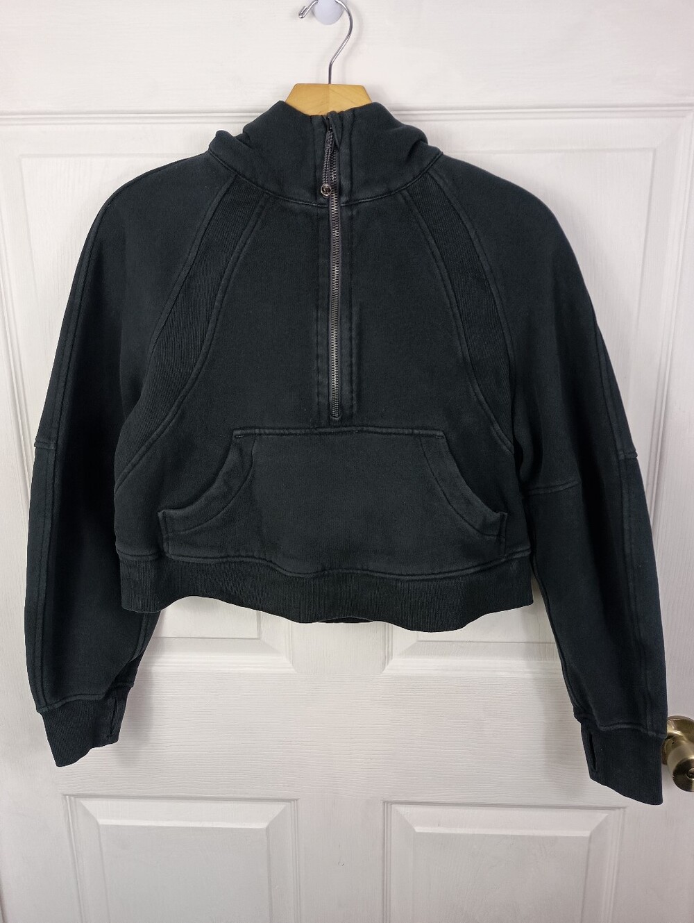 Lululemon Scuba Hoodie Womens XS/S Black Oversized Fleece 1/2 Zip Pullover